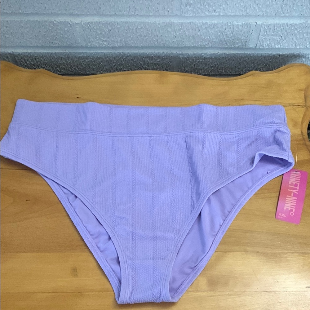 Ninety-Nine Degrees Lavender Bikini Bottoms Juniors XXL Banded Hi waist hi leg